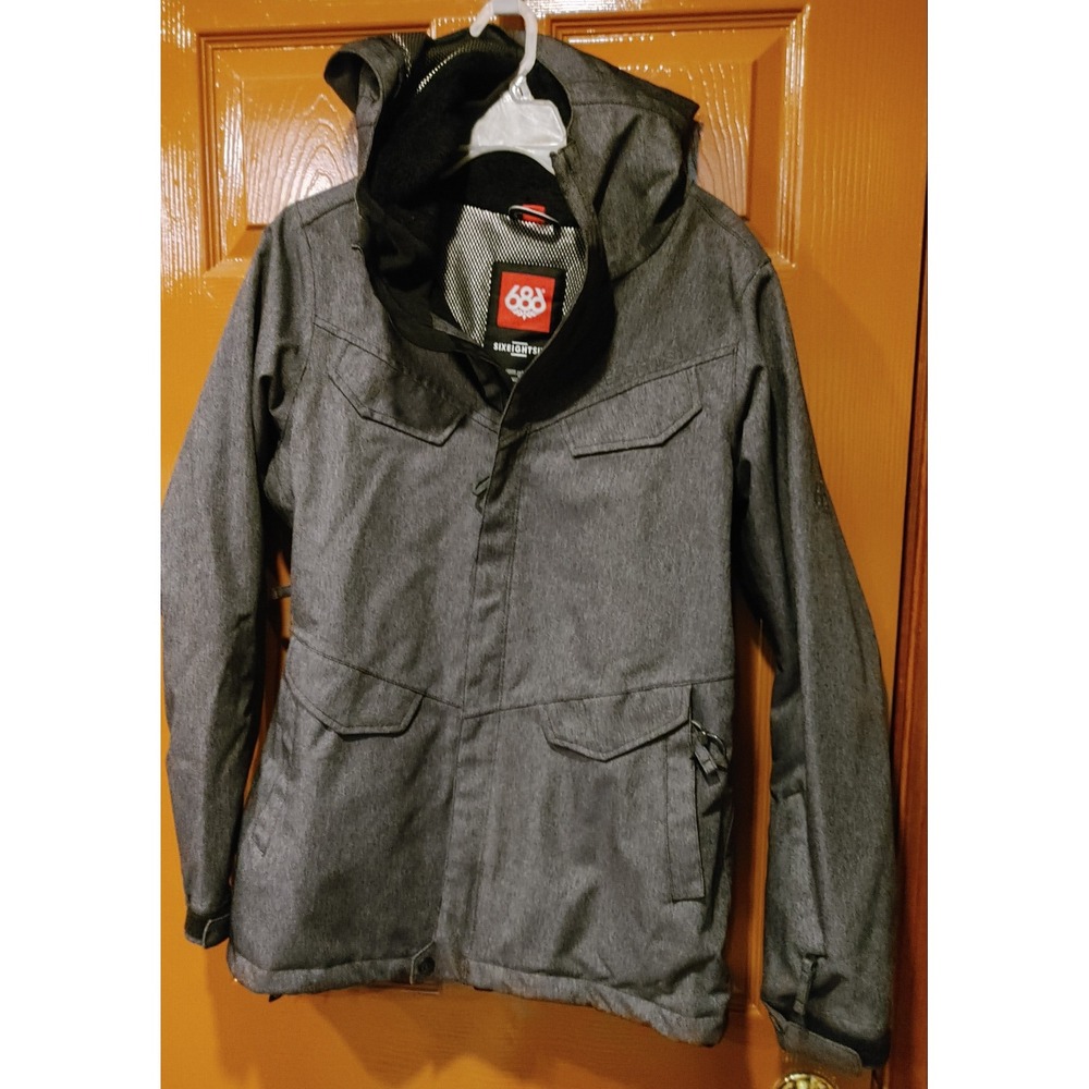 686 Snowboard Jacket Womens Medium Grey Good Infidry 10k Waterproof Insulated
